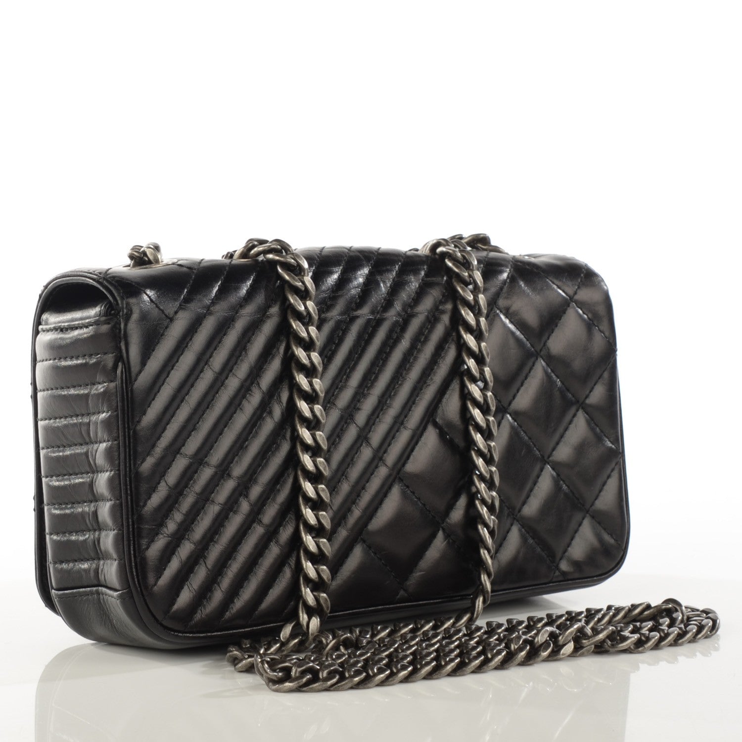 Chanel Glazed Calfskin Quilted Small Coco Boy Flap Black 5 of 16