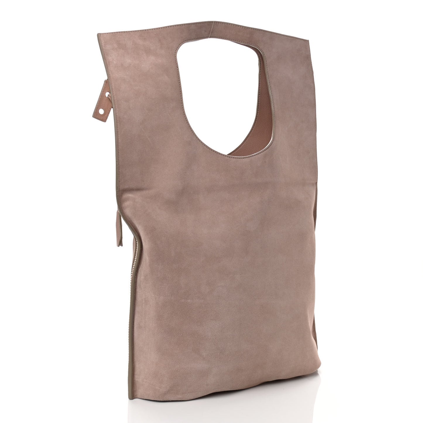 Suede Large Alix Padlock Zip Shoulder Bag Blush Nude