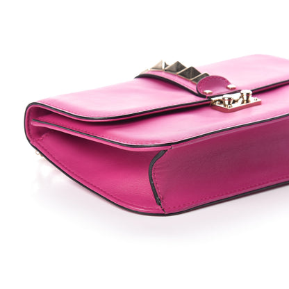 Valentino Garavani Vitello Medium Glam Lock Rockstud Flap Fuxia 8 of 10