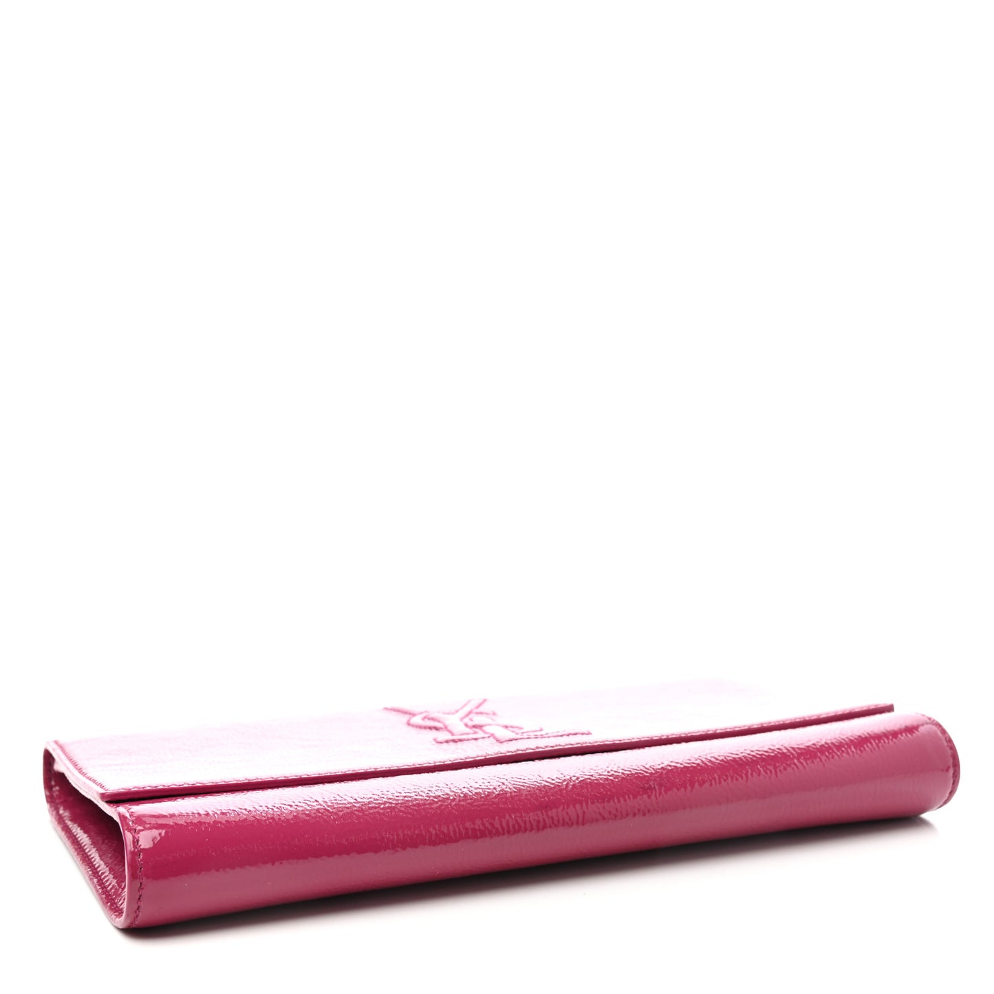 Textured Patent Monogram Large Belle De Jour Clutch Fuchsia