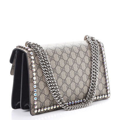 Gucci GG Supreme Monogram Crystal Small Dionysus Shoulder Bag Black 3 of 9