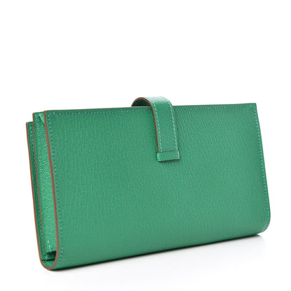 Hermes Chevre Mysore Bearn Gusset Wallet Menthe 3 of 9