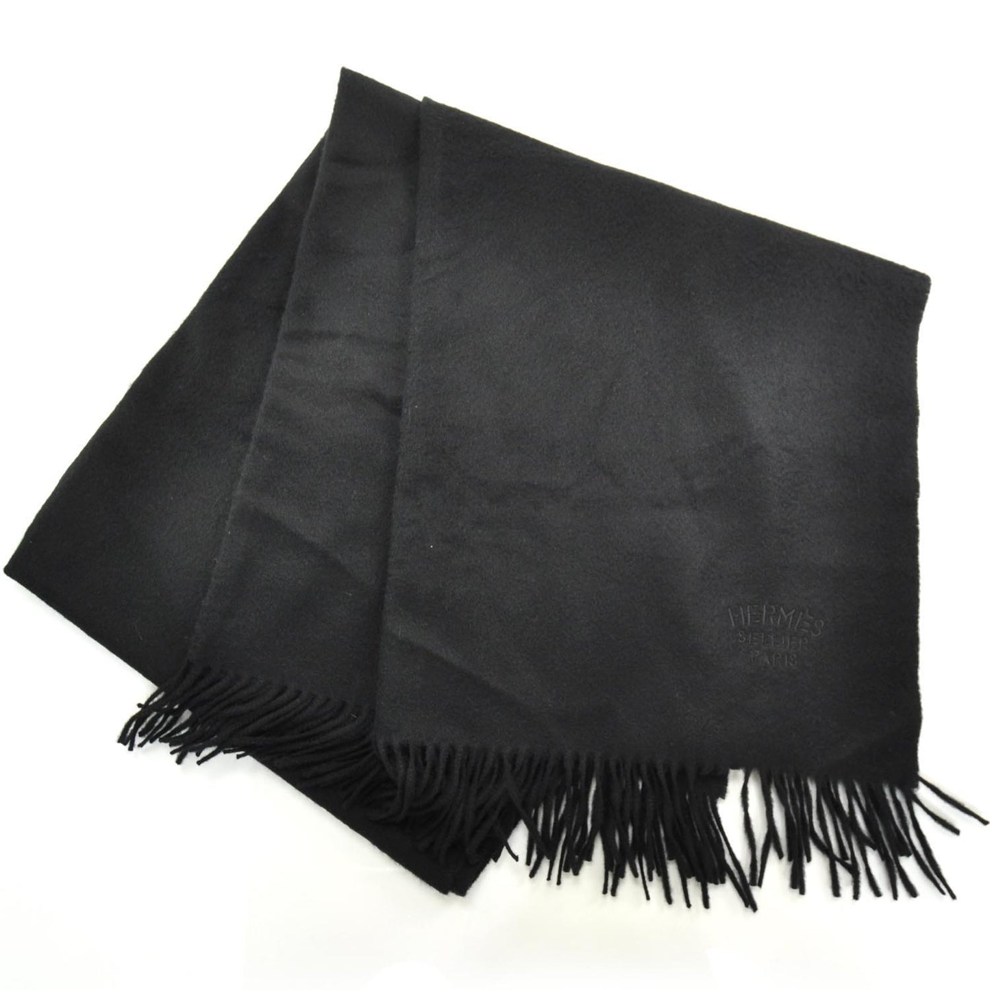 Cashmere Broderie Scarf Black