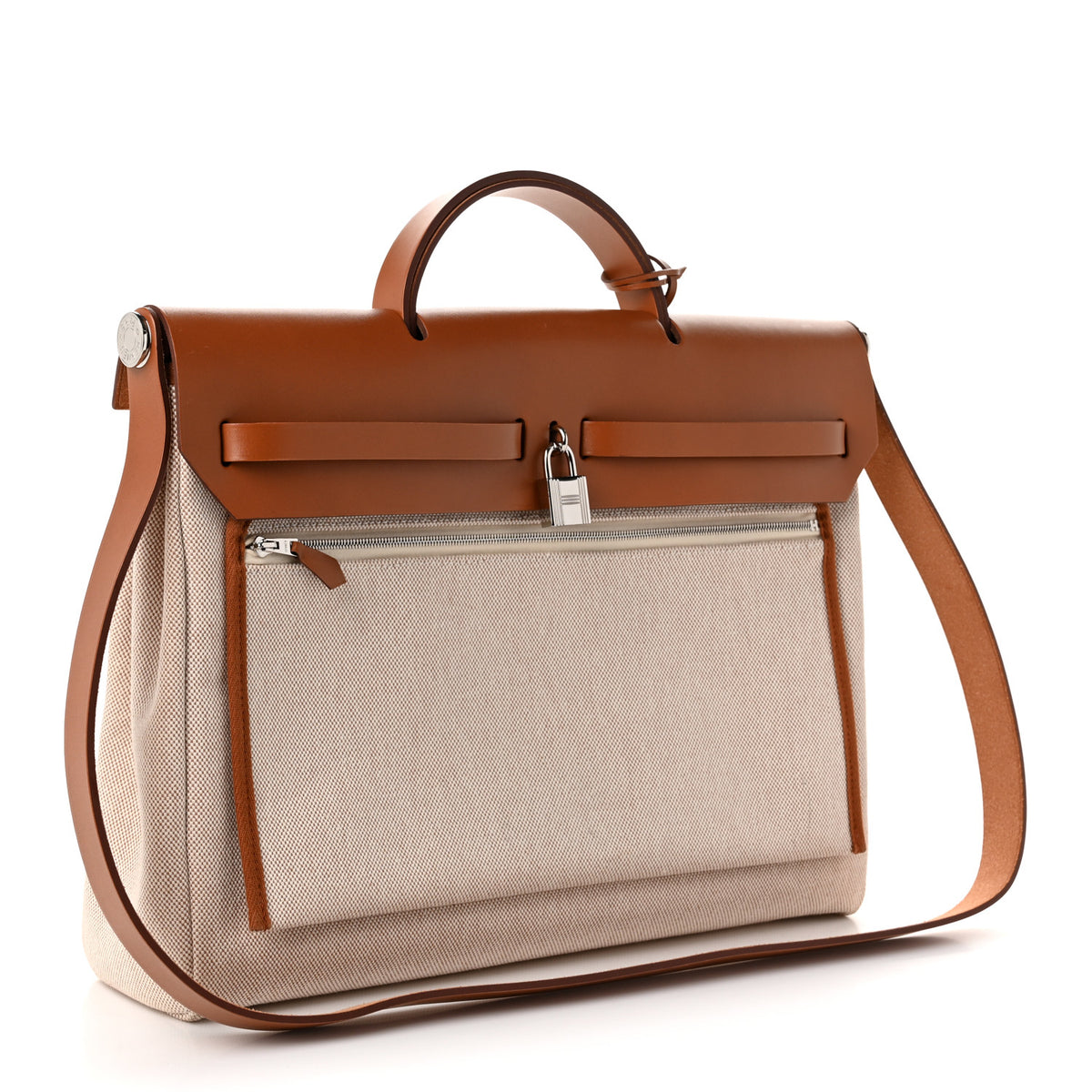 Hermes Vache Hunter Criss Viking Herbag Messenger 39 Ecru Beige Fauve 4 of 12
