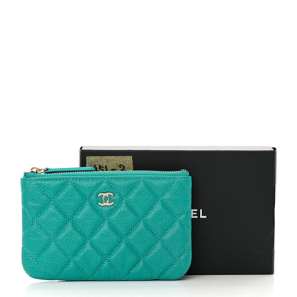 Chanel Caviar Quilted Small Cosmetic Case Turquoise 9 of 9