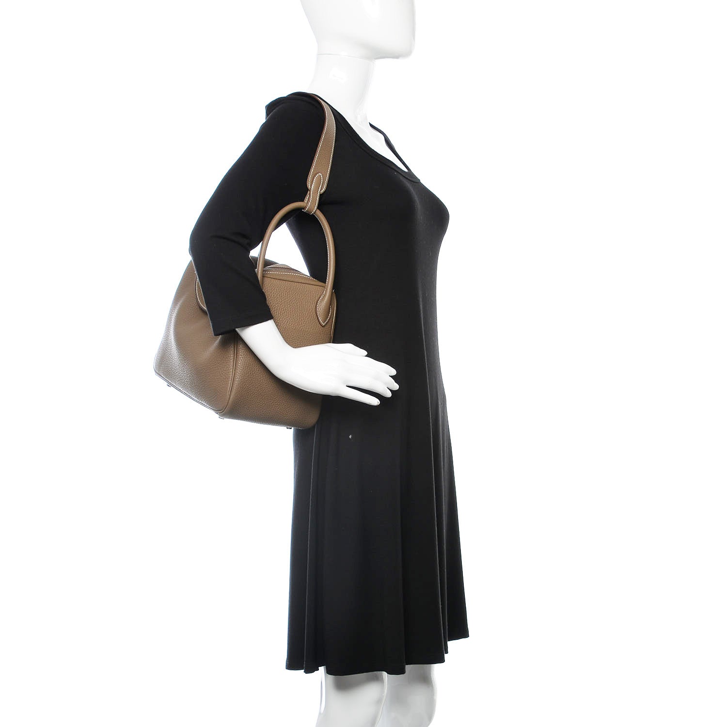 Hermes Taurillon Clemence Lindy 30 Etoupe 2 of 10