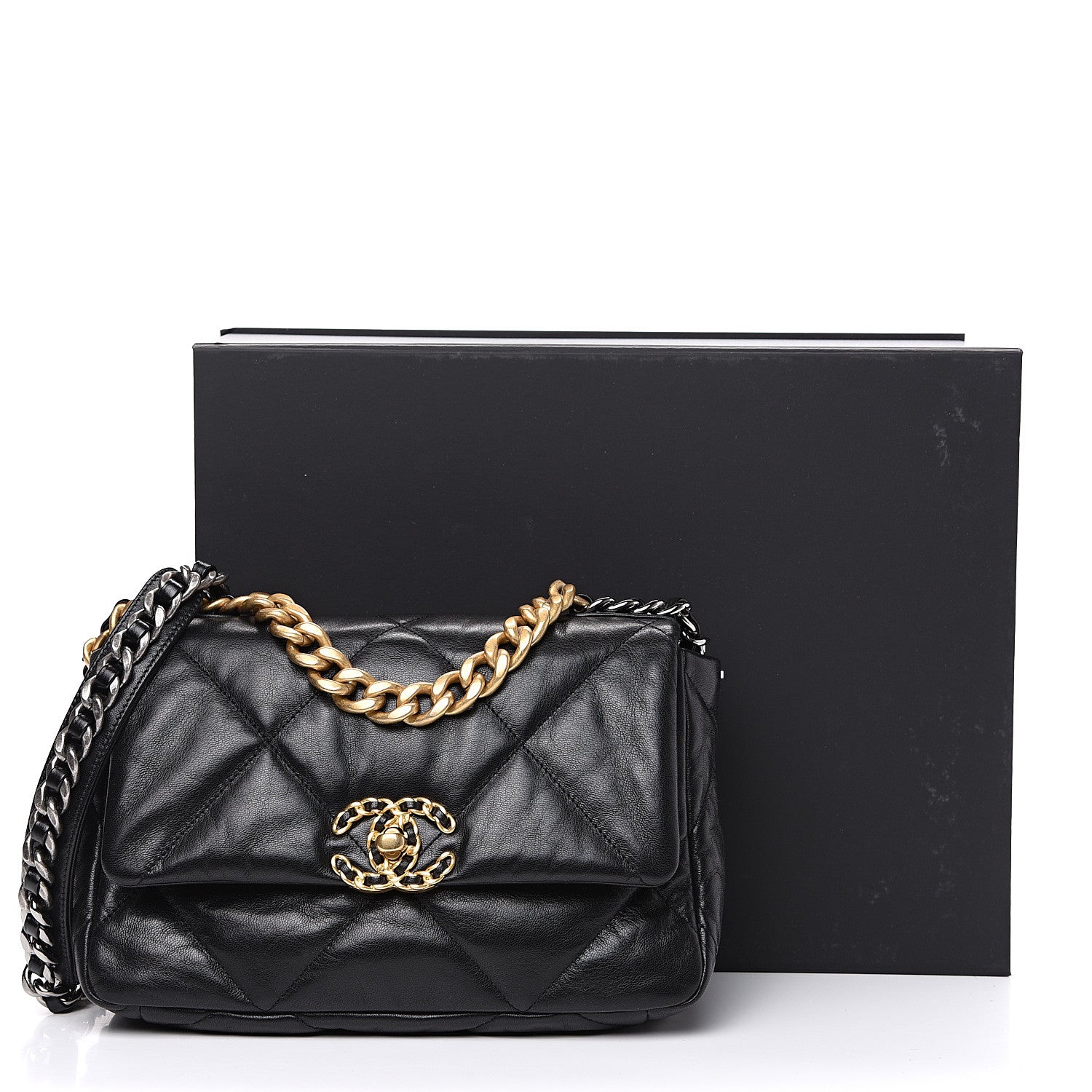 Chanel Lambskin Quilted Medium 19 Flap Black 10 of 10