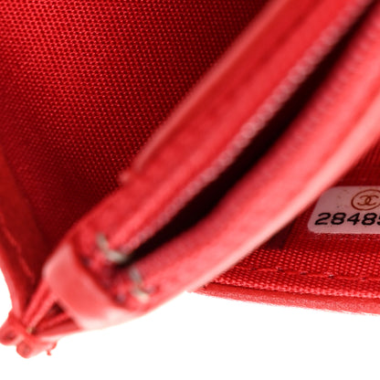 Chanel Lambskin Quilted Chain Around Wallet On Chain WOC Red 8 of 12