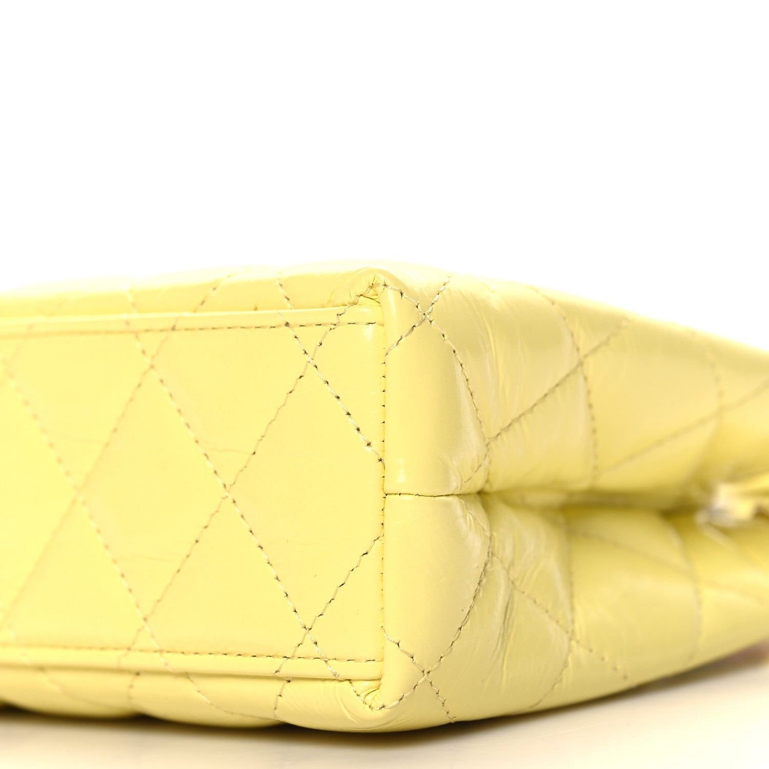 Chanel Shiny Aged Calfskin Quilted Nano Kelly Shopper Light Yellow 10 of 10