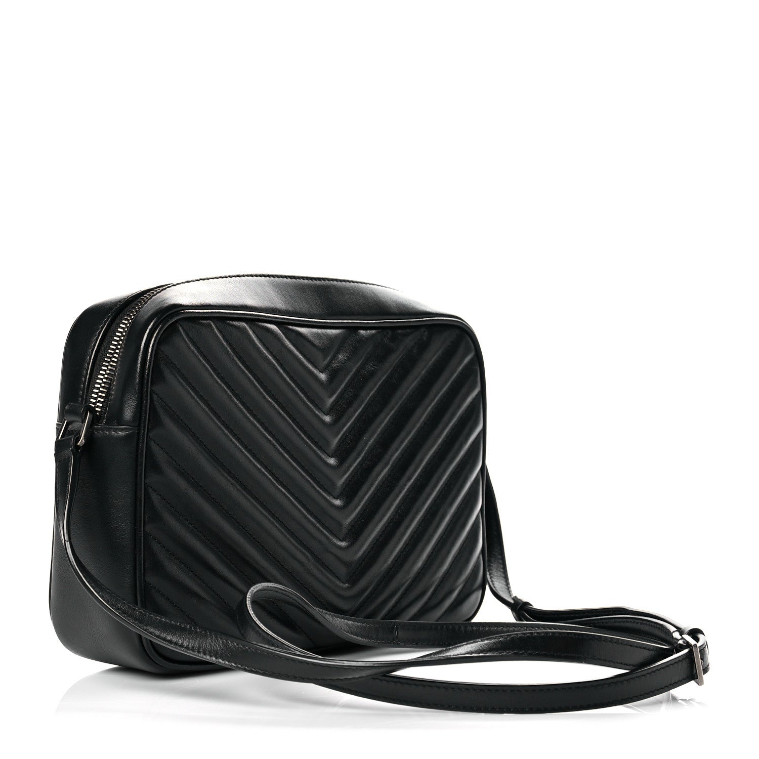 Saint Laurent Calfskin Matelasse Monogram Lou Camera Bag Black 3 of 10