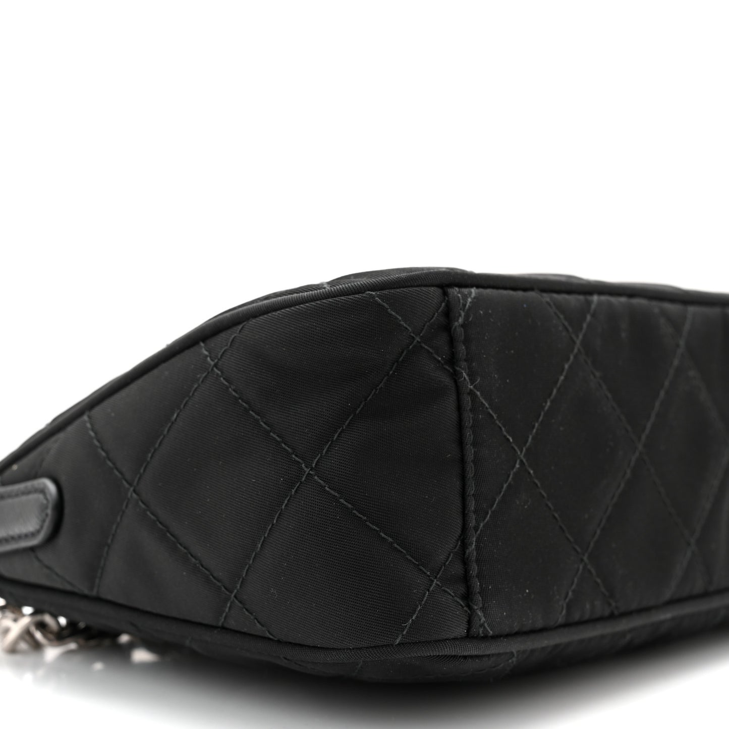 Nylon Tessuto Impuntu Quilted Crossbody Bag Black