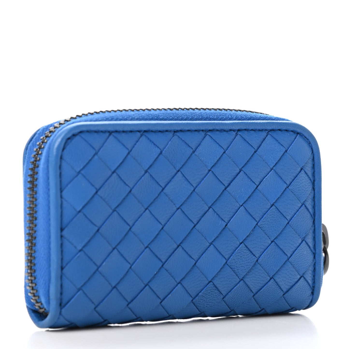 Nappa Intrecciato Zip Around Coin Purse Bleuette