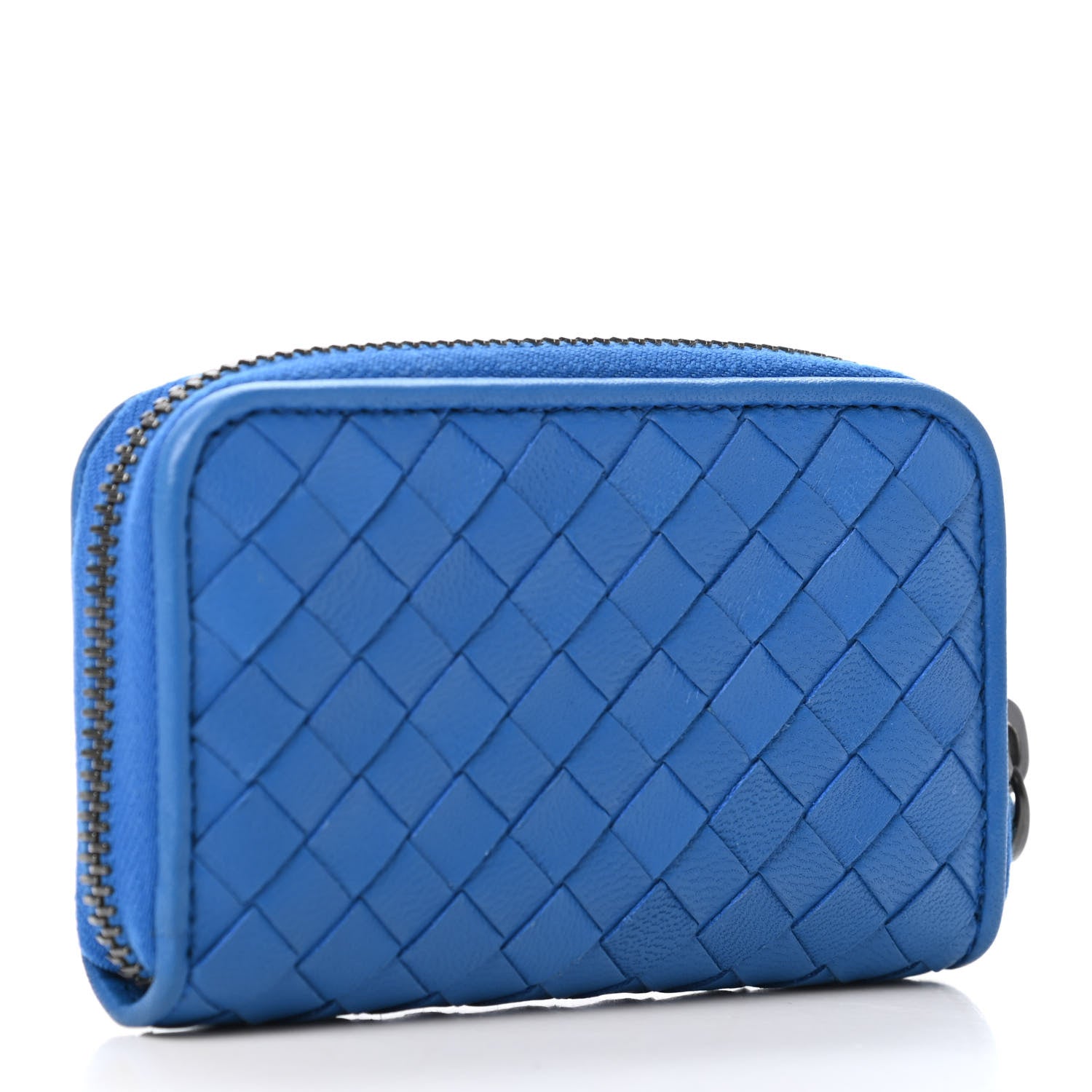 Bottega Veneta Nappa Intrecciato Zip Around Coin Purse Bleuette 2 of 4