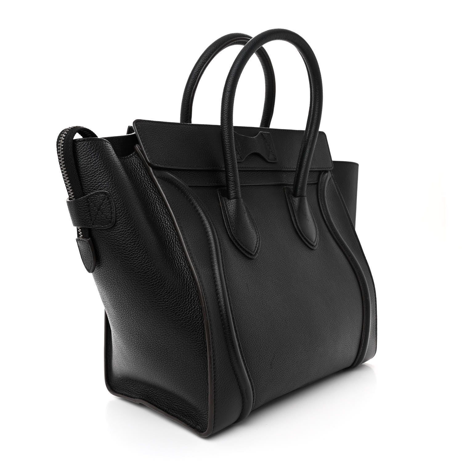 Celine Drummed Calfskin Mini Luggage Black 3 of 13