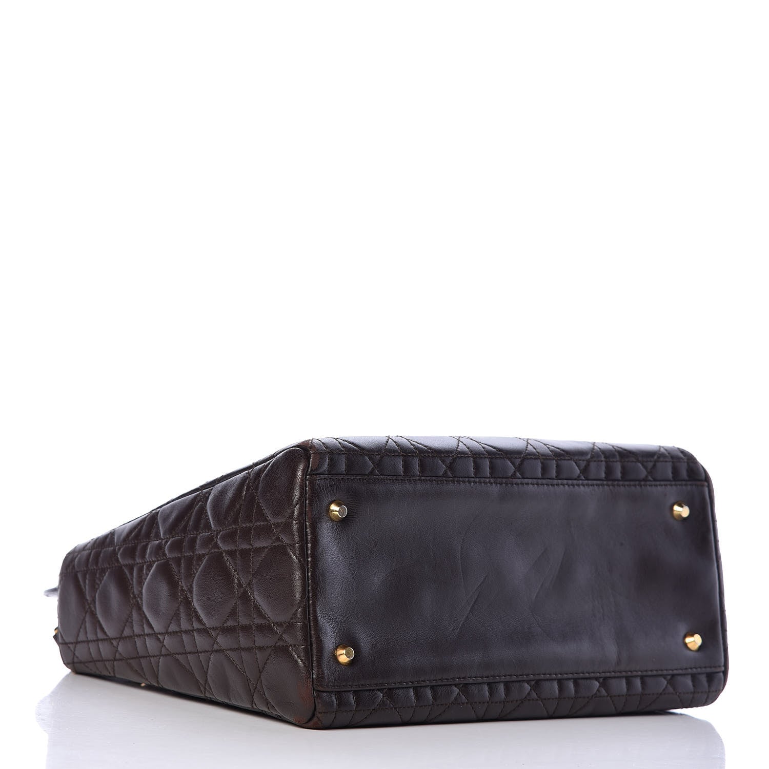 Christian Dior Lambskin Cannage Medium Lady Dior Dark Brown 4 of 18