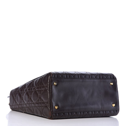 Christian Dior Lambskin Cannage Medium Lady Dior Dark Brown 4 of 18
