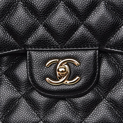 Chanel Caviar Quilted Jumbo Double Flap Black 10 of 11