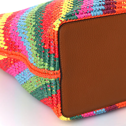 Valentino Garavani Raffia Calfskin Rockstud Summer Tote Multicolor 7 of 9