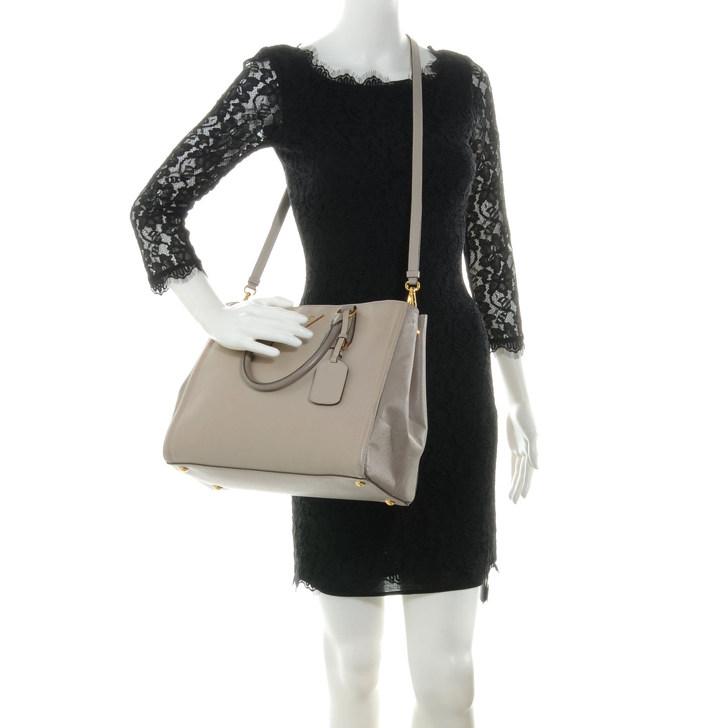 Saffiano Lux Small Tote BN2438 Pomice Argilla