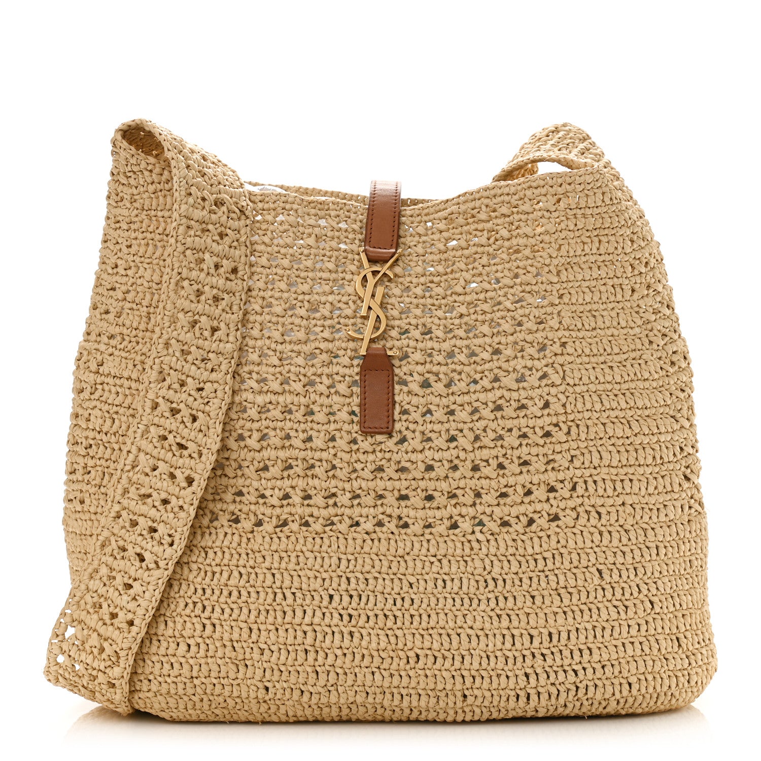 Saint Laurent Raffia Monogram Hobo Naturale 1 of 10