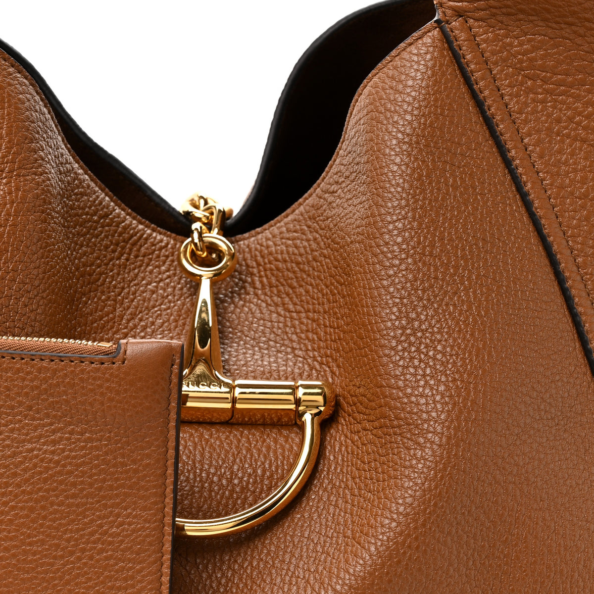 Grained Calfskin Softbit Maxi Shoulder Bag Brown