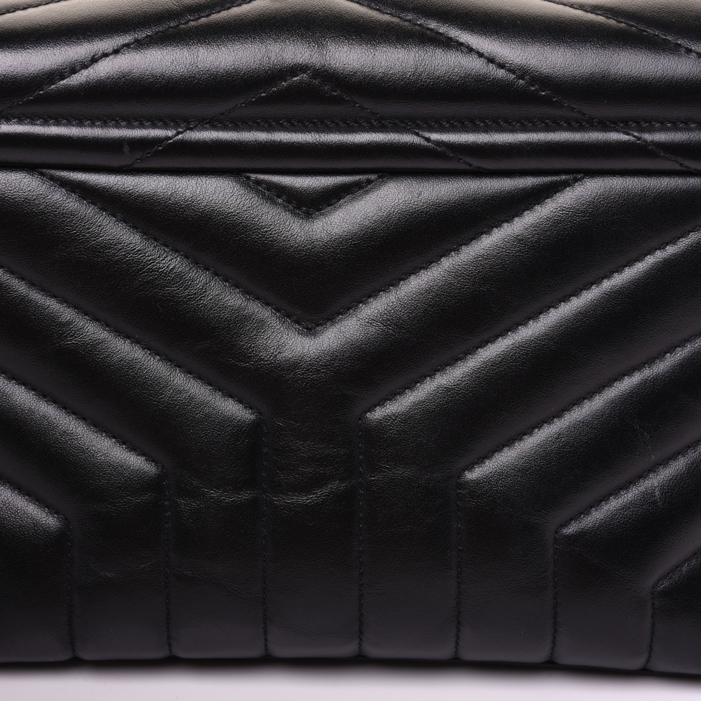 Calfskin Y Quilted Monogram Small Loulou Chain Satchel Black
