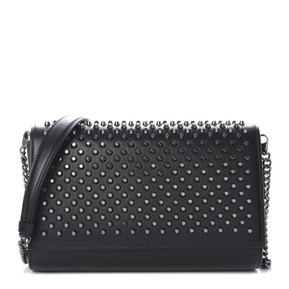Christian Louboutin Calfskin Patent Spikes Paloma Clutch Black 1 of 14