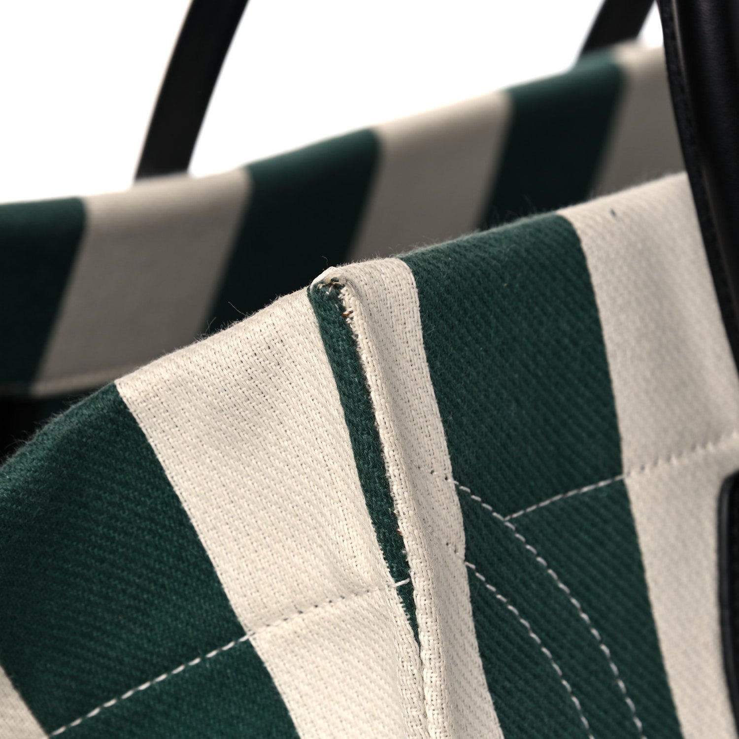 Celine Cotton Canvas Striped Medium Phantom Luggage White Green 22 of 25