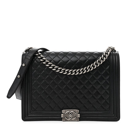 Chanel Calfskin Quilted Large Boy Flap Black 1 of 13