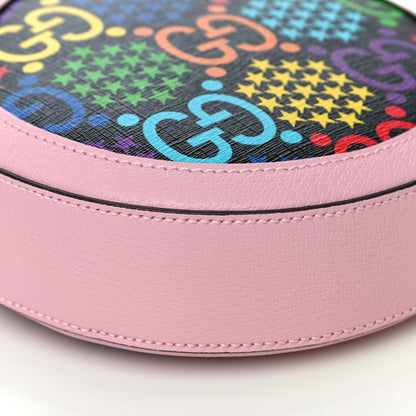 Gucci GG Supreme Monogram Psychedelic Round Shoulder Bag Black Multicolor Sugar Pink 10 of 12