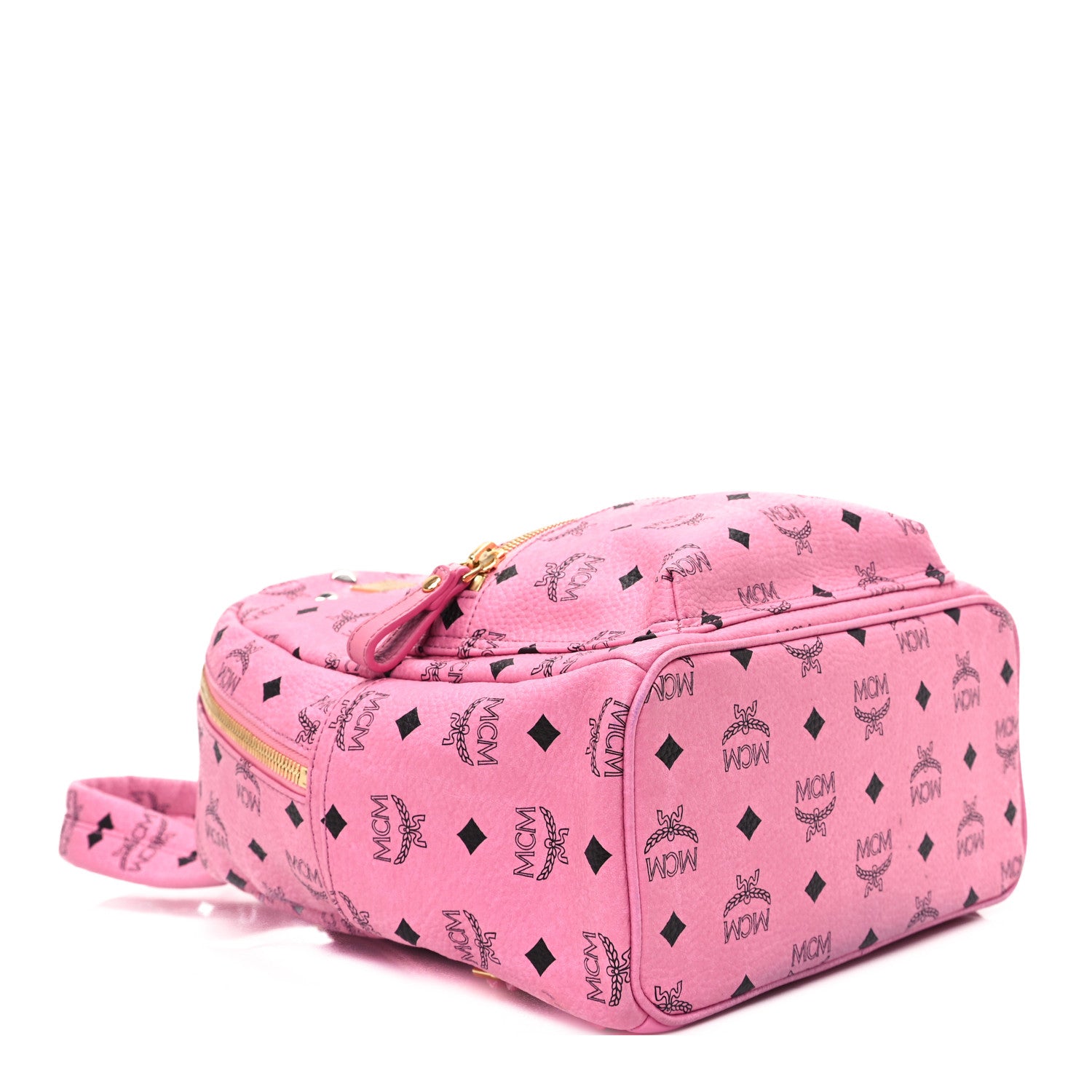 MCM Visetos Small Sprinkle Stud Stark Backpack Pink 4 of 12