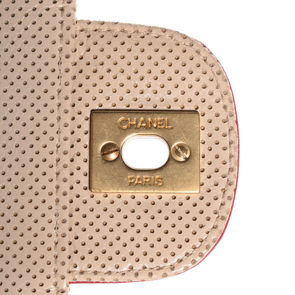 Chanel Lambskin Perforated Medium Single Flap Bag Red Beige 8 of 8