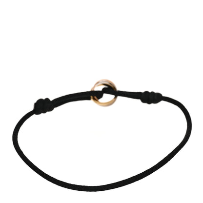 Cartier 18K Pink Yellow White Gold Trinity Adjustable Cord Bracelet Black 2 of 4