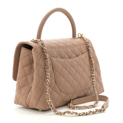 Chanel Caviar Quilted Small Coco Handle Flap Beige 3 of 11