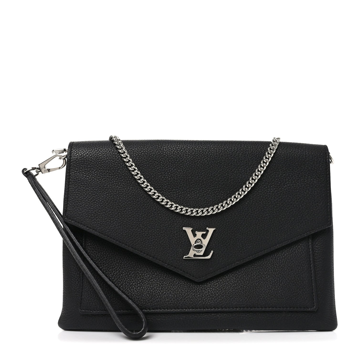 Louis Vuitton Soft Calfskin My Lockme Chain Pochette Black 1 of 10
