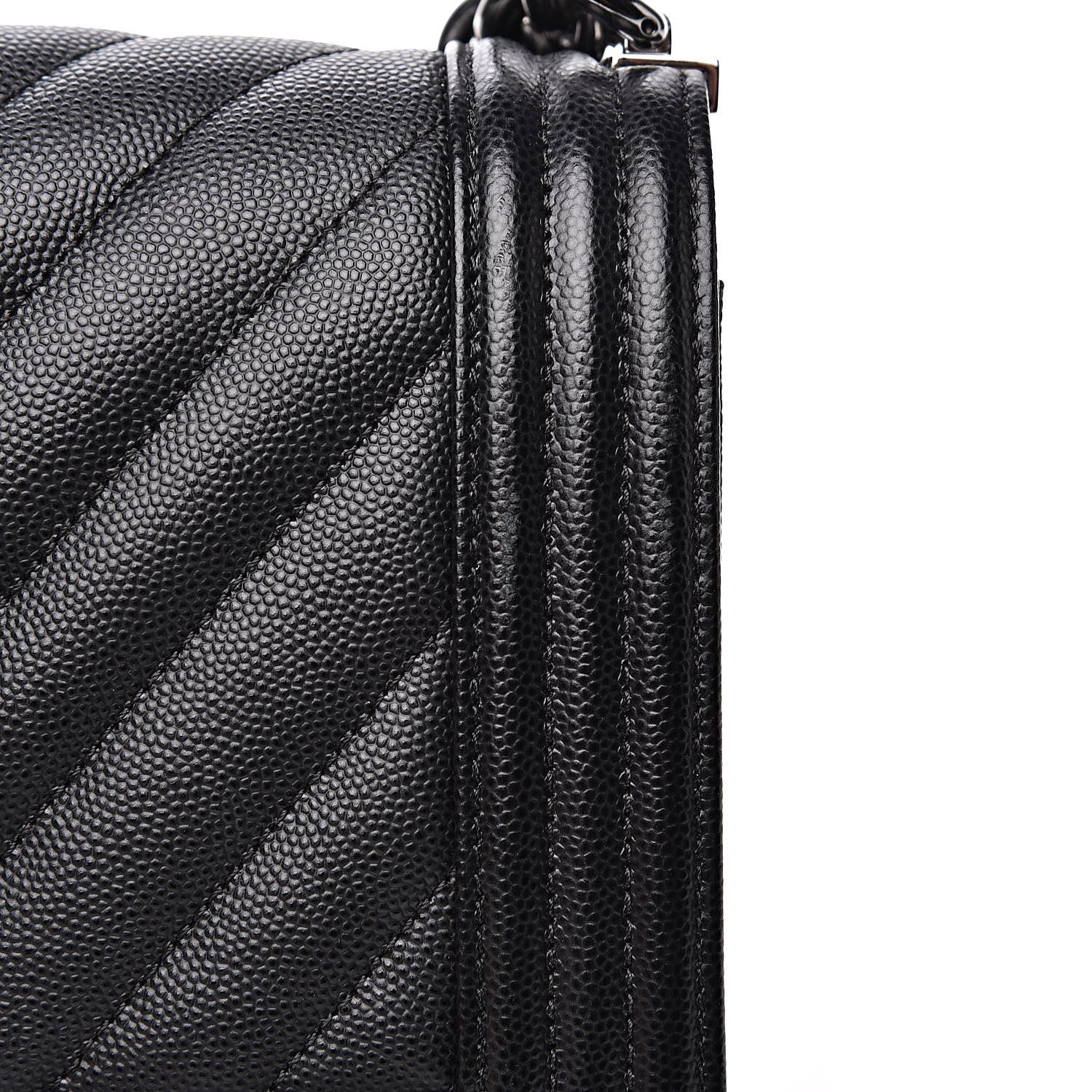 Chanel Caviar Chevron Quilted Medium Boy Flap Black 12 of 12