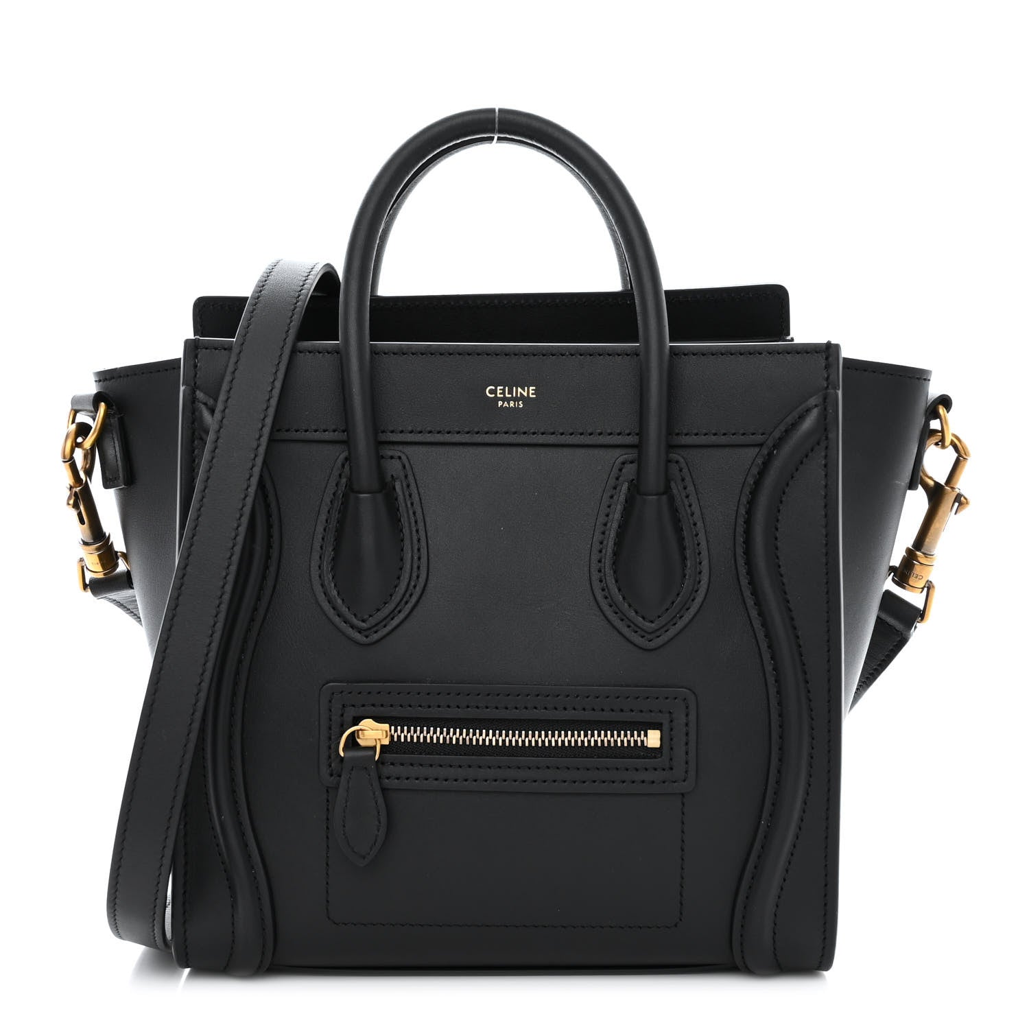 Celine Smooth Calfskin Nano Luggage Black 1 of 12