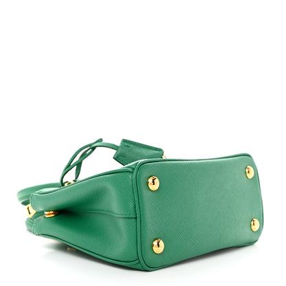 Prada Saffiano Lux Mini Galleria Double Zip Tote Biliardo 4 of 12