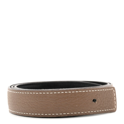 Hermes Box Togo 24mm Belt Strap 80 32 Black Etoupe 1 of 5