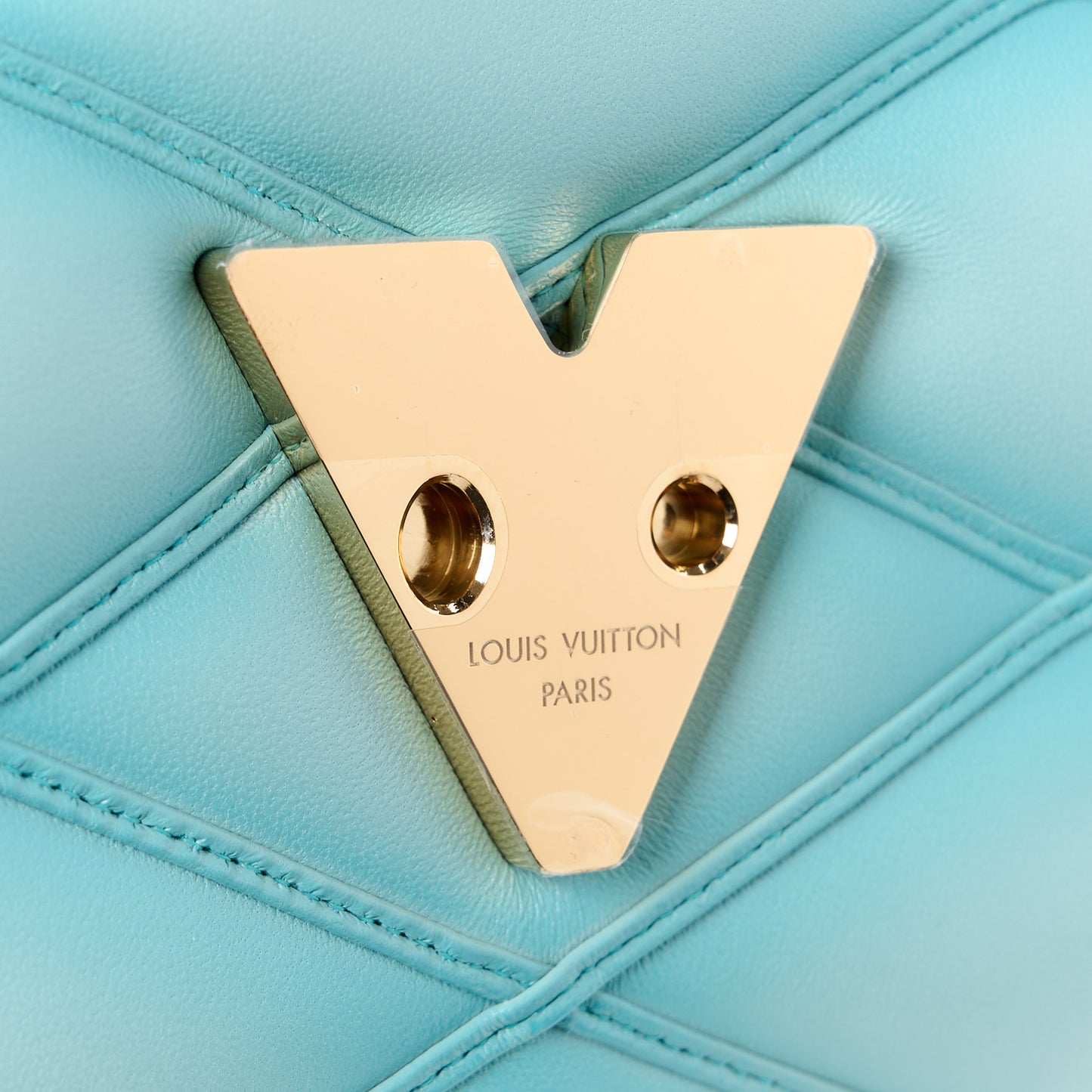 LOUIS VUITTON Lambskin Malletage Top Handle GO-14 MM Lagoon