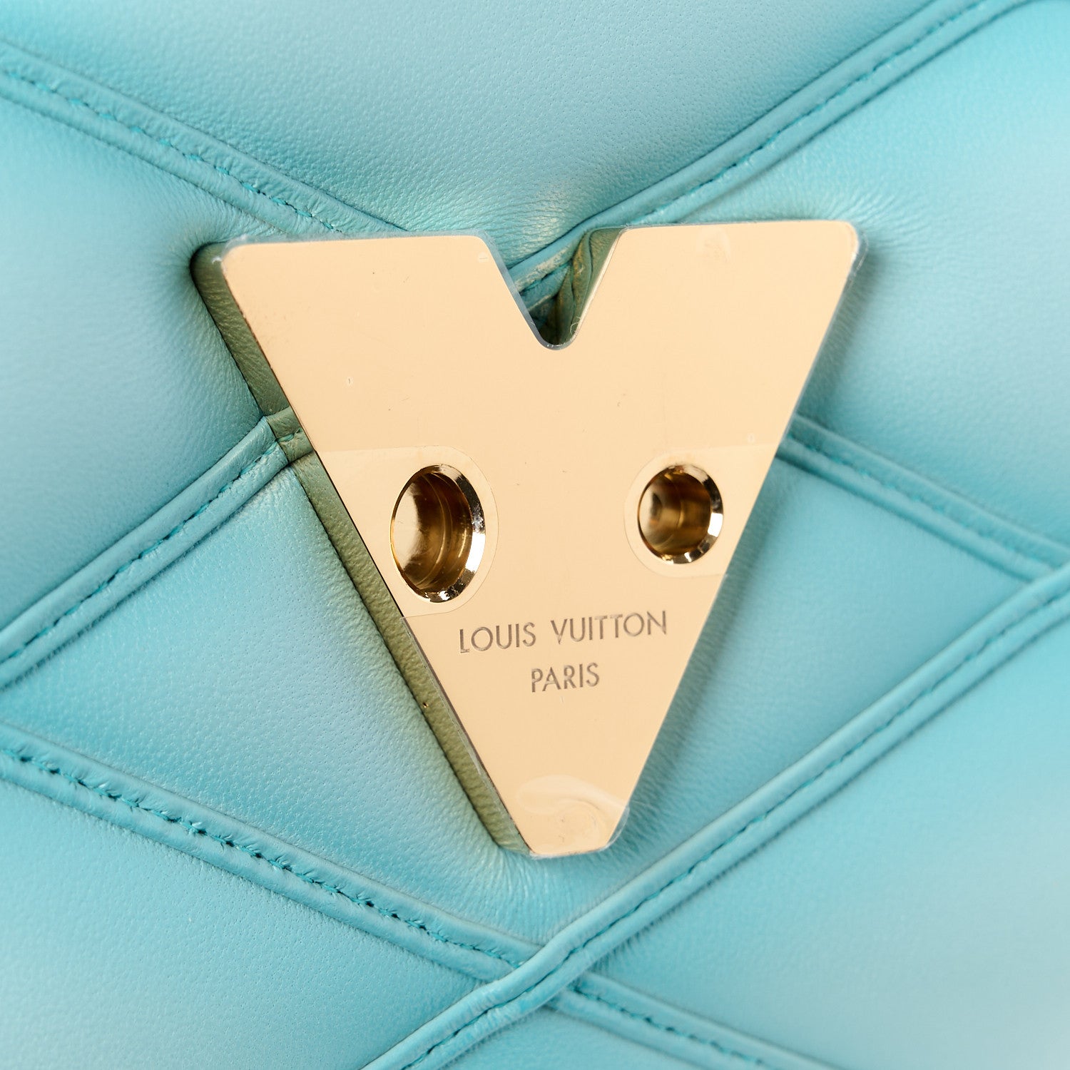 Louis Vuitton LOUIS VUITTON Lambskin Malletage Top Handle GO-14 MM Lagoon 9 of 12