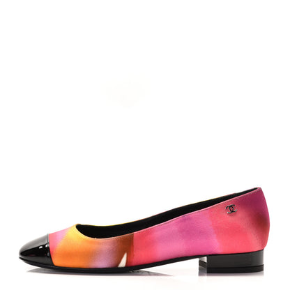 Chanel Fabric Patent Printed CC Cap Toe Ballerina Flats 36 Multicolor 1 of 18