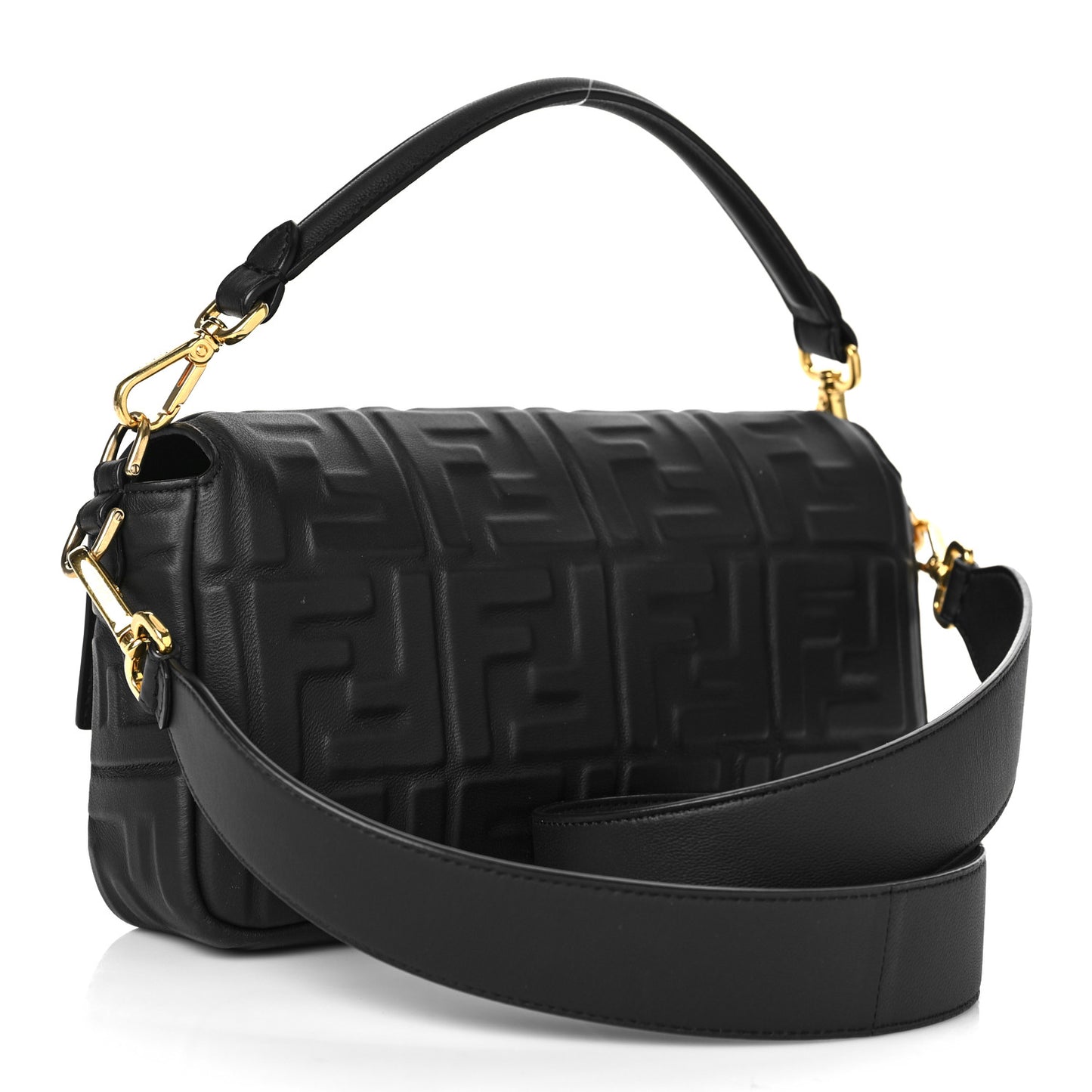 Nappa FF 1974 Embossed Baguette Black