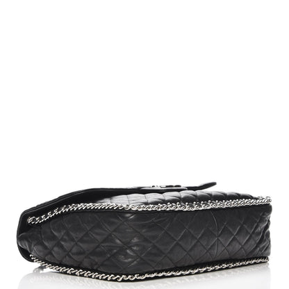 Chanel Washed Lambskin Quilted Maxi Chain Around Flap Black 4 of 7