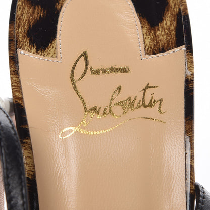 Christian Louboutin Kid Jazz Calf Patent Leopard Beltega 120 T-Strap Sandals 40 Black 15 of 24