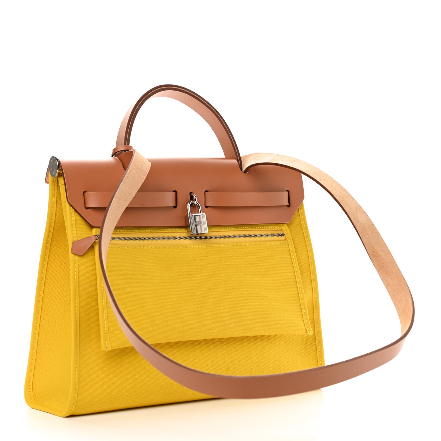 Toile Vache Hunter Herbag Zip 31 PM Natural Jaune De Naples