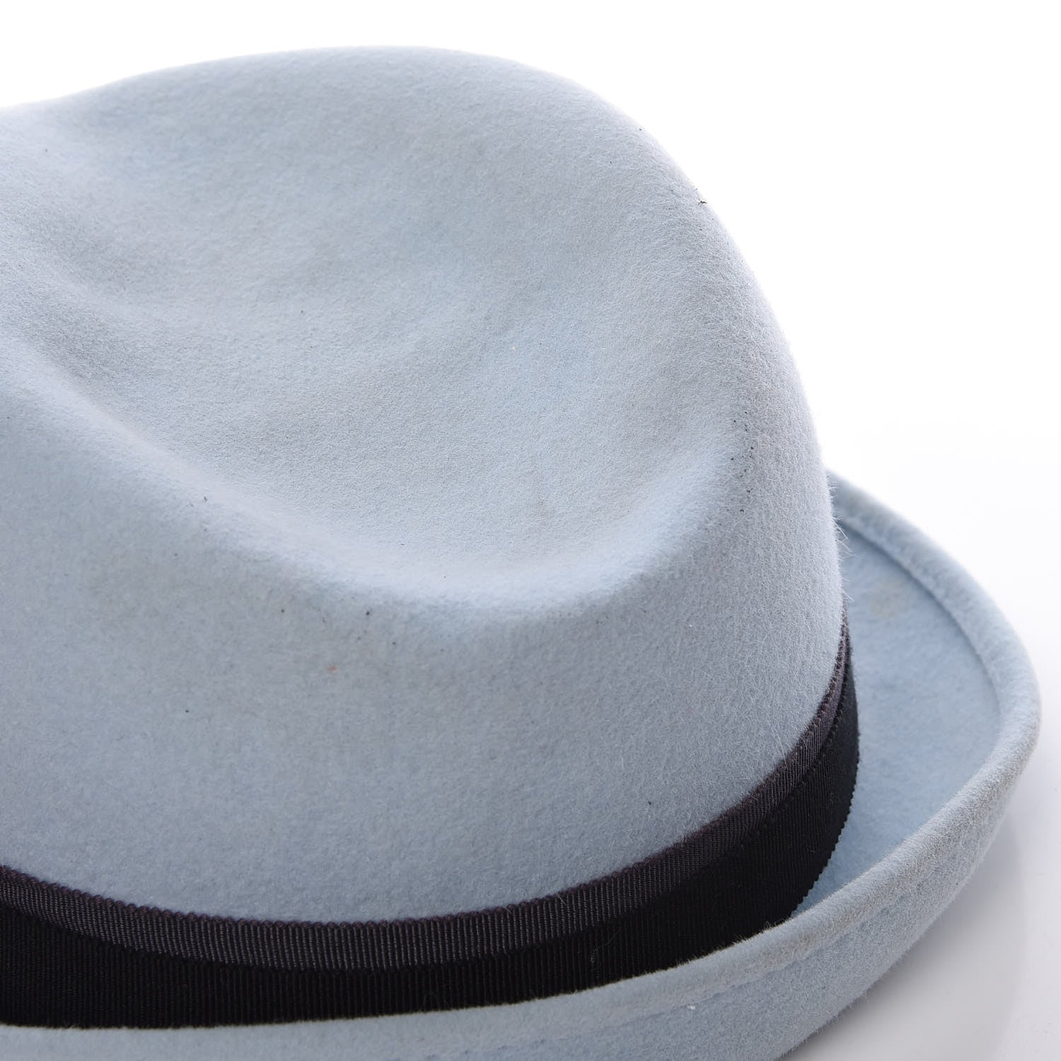 Chanel Rabbit Fur Felt CC Fedora Hat M Light Blue 8 of 11