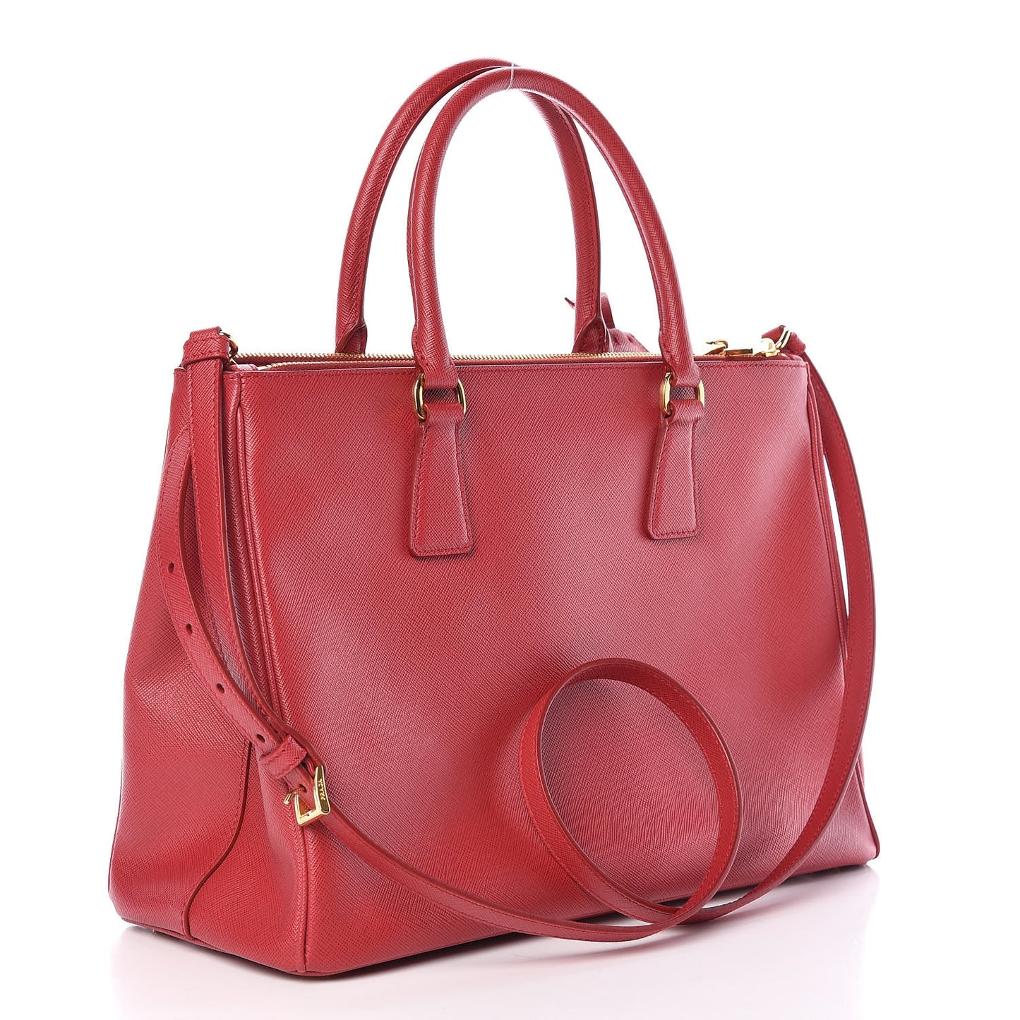 Saffiano Medium Galleria Double Zip Tote Fuoco
