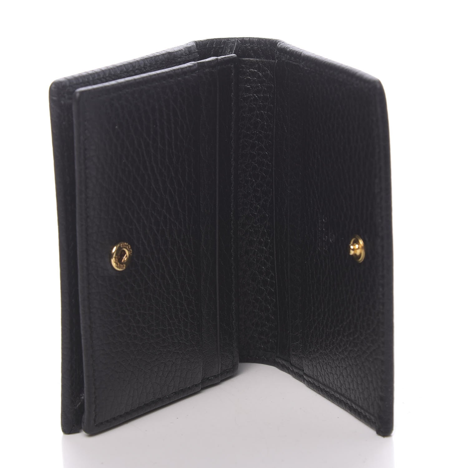 Gucci Pebbled Calfskin GG Marmont Card Case Black 5 of 7