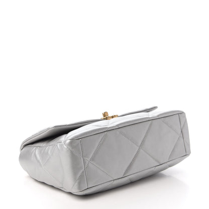 Chanel Metallic Goatskin Quilted Large Chanel 19 Flap Silver 4 of 10